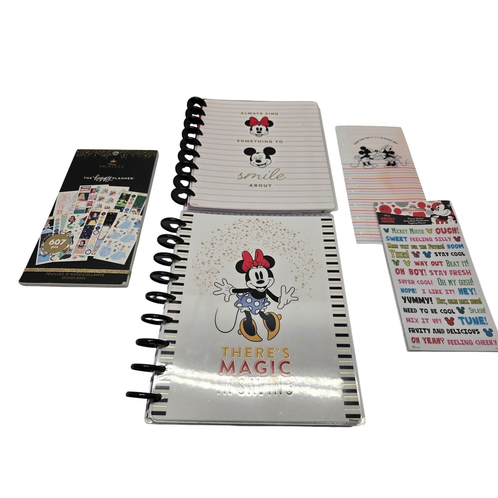 Disney Happy Planner Minnie Mouse Budget Planner Sticker Accessories Lot - Picture 2 of 6